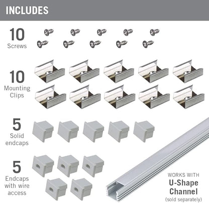 Armacost Lighting Deep Surface Mount LED Tape Light Accessory Pack - Grey, 960004