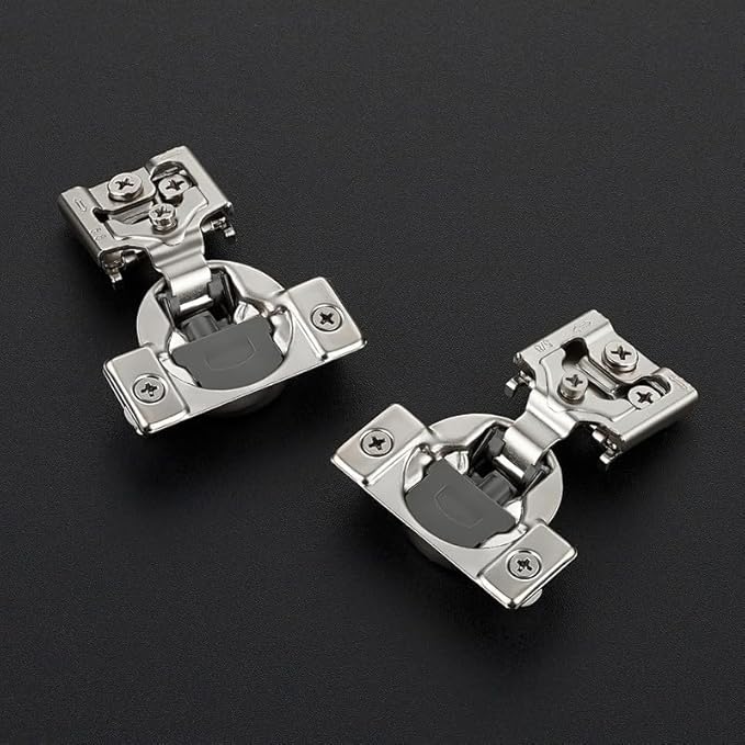 20 Pack 10 Pairs 5/8 inch Overlay Soft Close Hinges for Kitchen Cabinet Hinges Satin Nickel Hidden Hinges Stainless Steel Concealed Hinge self Closing
