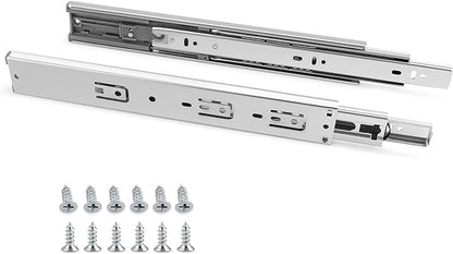 Gobrico Drawer Slides 20 inch 6 Pair，Soft Close Drawer Slides 3 Fold, Hardware Cabinet Drawer Slides Full Extension Drawer Glides, Heavy Duty Hydraulic Self Close Rails, Side Mount Ball Bearing