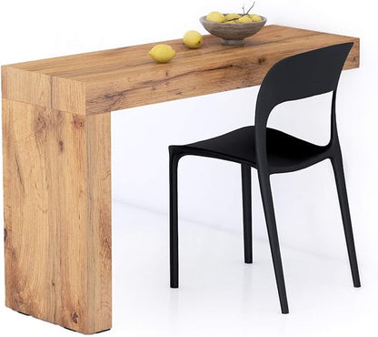 Mobili Fiver, Evolution Dining Table 47.2 x 15.7 in, Rustic Oak with One Leg, Made in Italy