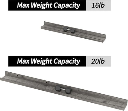 Giftgarden 47 Inch Long Floating Shelves for Wall Set of 5, Grey Wood Wall Shelves for Bathroom, Bedroom, Kitchen, Living Room Storage and Decoration, Gray Wooden Picture Ledge