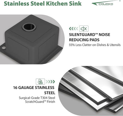 15 Inch Black Drop In Bar Sink Outdoor Kitchen Sink Workstation 16 Gauge Stainless Steel Single Bowl Small Sinks With Pull-out Faucet 15"x17"x9"