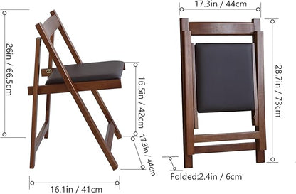 COMUHOME Folding Dining Chairs with Padded Seat Lightweight sillas para Fiestas,2 Pack Folding Chair for Dinner,Party Wedding,Picnic Event, 196LB Weight Capacity(Walnut)