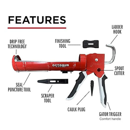 Octogun 930-GTD Caulk Gun by Newborn and Octogun Silicone/Caulk Removal Kit