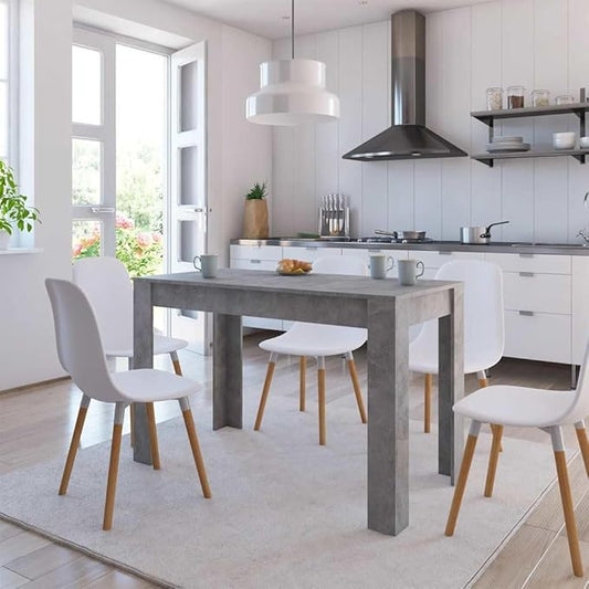Concrete Grey Dining Table, Engineered Wood Standard Dinner Table, 47.2x23.6 Inch, Modern Kitchen and Dining Room Furniture, Durable & Easy Clean