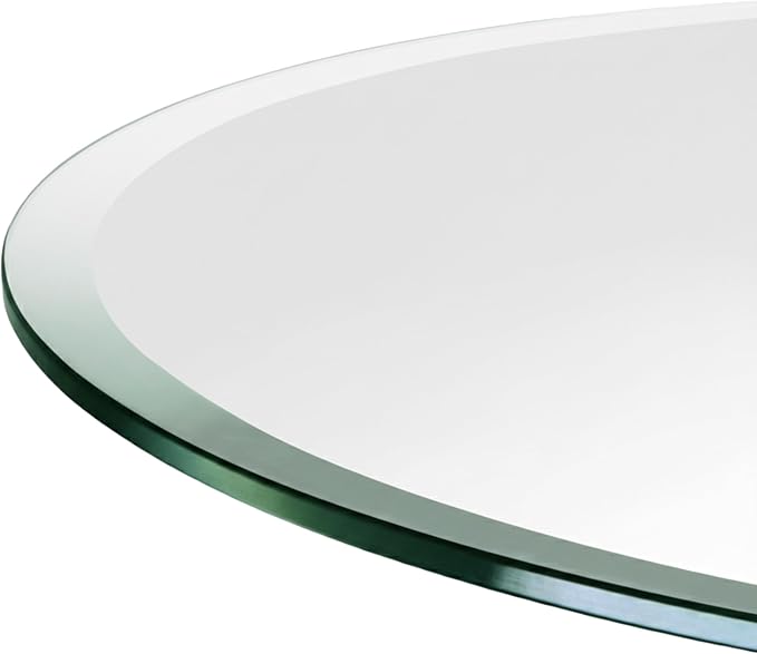 Custom Oval Tempered Glass Table Top – 1/2 Inch Thick – Beveled Edge – Made to Size – Replacement Glass for Coffee and Dining Tables