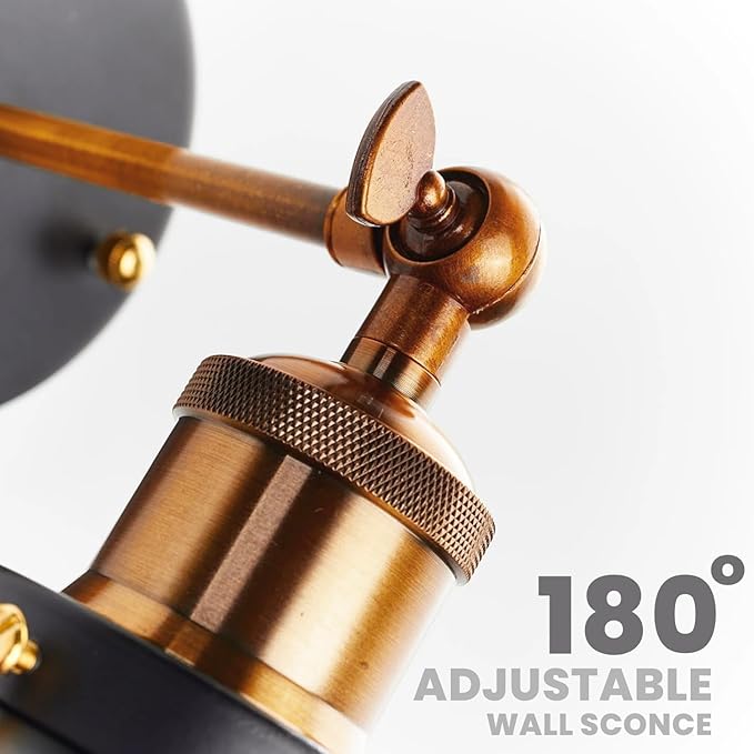 Dome Metal Wall Sconce, 180° Adjustable Industrial Wall Lamp for Bedside, Study, Kitchen, and Living Room Décor. (Brushed Silver.)