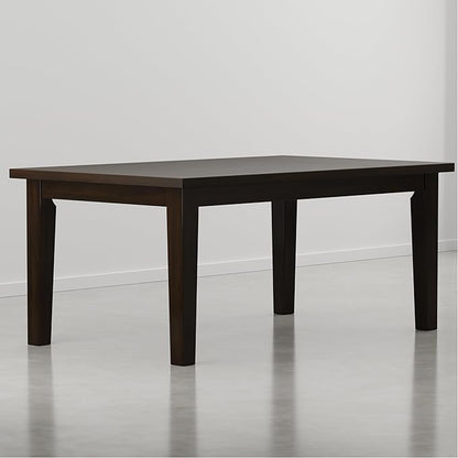 SIMPLIHOME Eastwood Dining Table - 66 inch Wide Solid Wood Rectangular Dinner Table in Deep Brown, Contemporary Dining Room Table with Thick Top and Tapered Legs, Seats 6