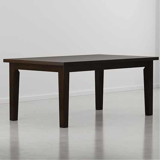 SIMPLIHOME Eastwood Dining Table - 66 inch Wide Solid Wood Rectangular Dinner Table in Deep Brown, Contemporary Dining Room Table with Thick Top and Tapered Legs, Seats 6