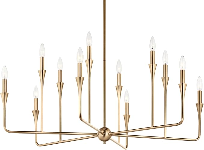 Kichler Alvaro 12-Light Multi-Tier Chandelier, Soft Modern Light in Champagne Bronze, for Foyer, Great or Living Room or Large Dining Room (20" x 39.75"), 52692CPZ