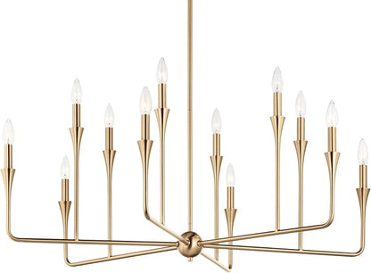 Kichler Alvaro 12-Light Multi-Tier Chandelier, Soft Modern Light in Champagne Bronze, for Foyer, Great or Living Room or Large Dining Room (20" x 39.75"), 52692CPZ