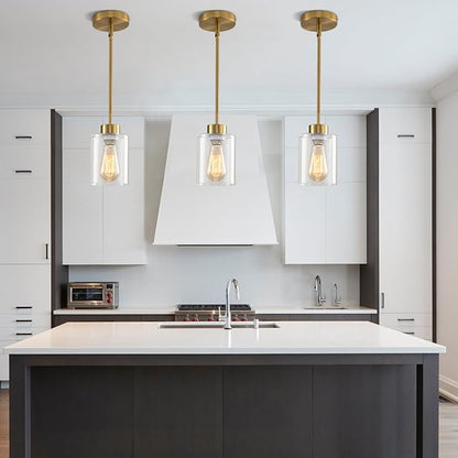 Modern Black Farmhouse Pendant Light with Glass Shade,Industrial Pendant Lighting, Adjustable Hanging Light Fixtures, Farmhouse Pendant Lighting