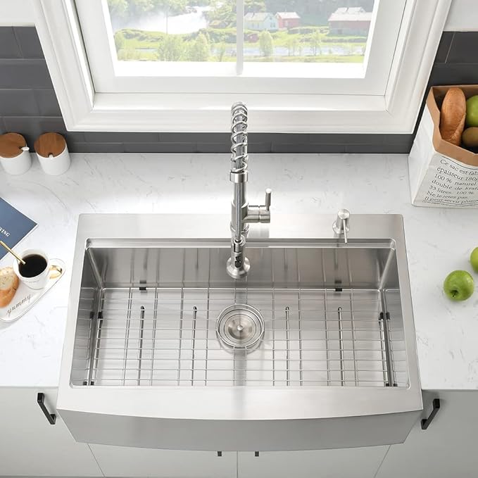 33 Inch Farmhouse Sink Drop In-VASOYO 33x22 Kitchen Sink Drop In Stainless Steel Farmhouse Sinks Workstation 16 Gauge Single Bowl Apron Front Farm Deep Top Mount Kitchen Sinks with Cutting Board