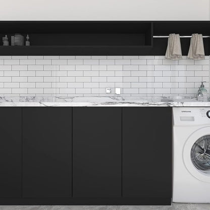 Decotalk 24x200 Inch Solid Color Waterproof Contact Paper Kitchen Cabinet Contact Paper Peel and Stick Black ContactPaper for Cabinets Black Peel and Stick Wallpaper for Bedroom Wall Vinyl Wrap