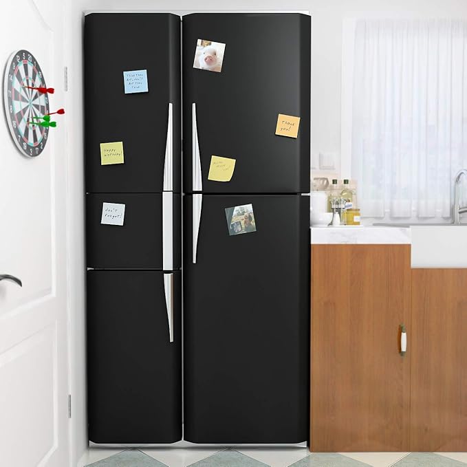 Decotalk 24x200 Inch Solid Color Waterproof Contact Paper Kitchen Cabinet Contact Paper Peel and Stick Black ContactPaper for Cabinets Black Peel and Stick Wallpaper for Bedroom Wall Vinyl Wrap