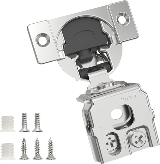 Chibery 50 Pack 1-5/16" Overlay 3D Soft Close Concealed Hinge for Face Frame Door, Smooth Slow Self Closing Hinges, Satin Nickel, Hidden 105° Open Angle Stainless Steel Hinge for Kitchen Cabinet Door