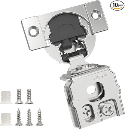 Chibery 20 Pack 1-5/16" Overlay 3D Soft Close Concealed Hinge for Face Frame Door, Smooth Slow Self Closing Hinges, Satin Nickel, Hidden 105° Open Angle Stainless Steel Hinge for Kitchen Cabinet Door