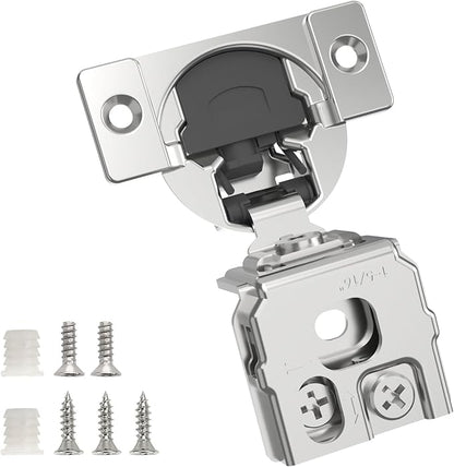 Chibery 8 Pack 1-5/16" Overlay 3D Soft Close Concealed Hinge for Face Frame Door, Smooth Slow Self Closing Hinges, Satin Nickel, Hidden 105° Open Angle Stainless Steel Hinge for Kitchen Cabinet Door