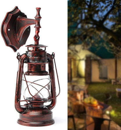 Wall Porch Light Vintage Rustic Lantern Lamp Indoor Outdoor Industrial Retro E27 Wall Lighting Fixture for Wall, Garage, Front Porch (B)