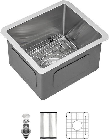 13" x 15" Bar Sink Undermount Kitchen Bar Sink Stainless Steel 16 Gauge Single Bowl Deep Undermount Bar Prep Sink Basin Rv Outdoor Garage