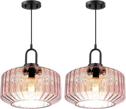Lighting Mid Century Modern Pendant Lighting Large Glass Shade Pink Globe Pendant Lights Kitchen Ceiling Hanging Light Farmhouse Vintage Hanging Lights Adjustable Cord Light Fixture