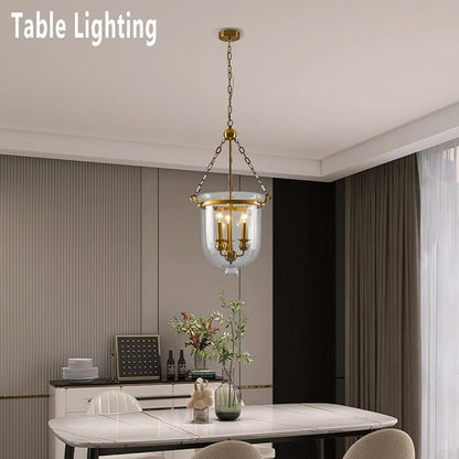 American Retro Hanging Lamp Industrial Country Style Pendant Lighting Bucket Shape Transparent Glass Lampshade Chandelier for Restaurants, Bars, Clothing Stores Lighting Fixture