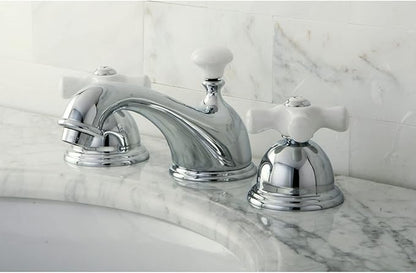 Kingston Brass KS3966PX Restoration Widespread Bathroom Faucet, Polished Nickel, 6.5 x 3.5 x 3.06