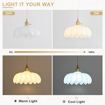Glass Pendant Lights Kitchen Island, Vintage Brass Pendant Light Fixtures, Adjustable Milk White Kitchen Pendant Lighting Over Island for Bedroom Living Room Hallway Dining Room