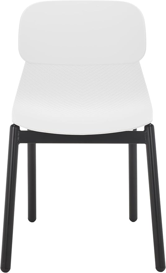 SAFAVIEH Couture Collection Abbie Retro White/Black Molded Plastic Dining Chair Set of 2