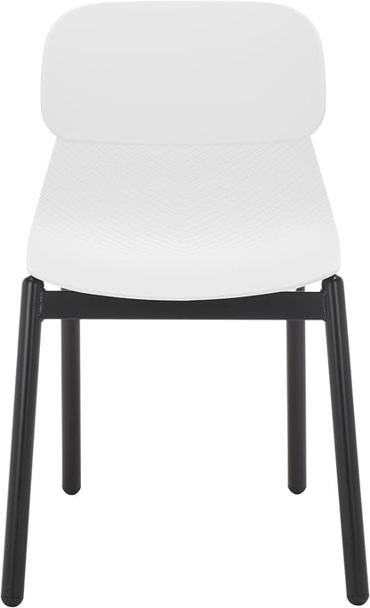 SAFAVIEH Couture Collection Abbie Retro White/Black Molded Plastic Dining Chair Set of 2