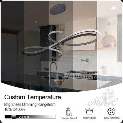 Modern Led Pendant Light,Dimmable Led Pendant Lights Kitchen Island Lighting Color Temperature 3000K-4000K-5000K Creative Design Kitchen Light Fixture Adjustable Hanging Lamps