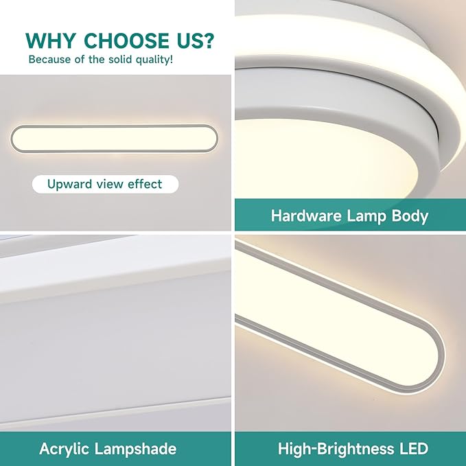 Smart 4Ft Linear LED Ceiling Light, 68W Dimmable Flush Mount Wraparound Fixture with Remote Control, Modern Metal Design, Suitable for Energy-Saving LED Lighting for Home Use