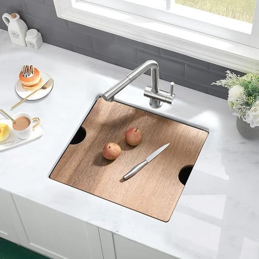 21 Inch Bar Sink Undermount-VASOYO 21x17 Inch Undermount Kitchen Sink Workstation Wet Bar Prep 16 Gauge Stainless Steel Single Bowl Under Mount Rv Sinks with Cutting Board