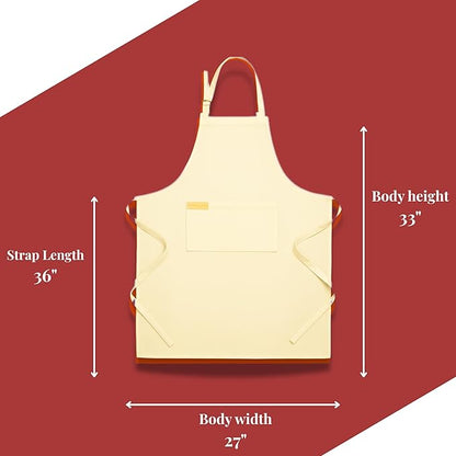 100% Cotton Kitchen Apron with 2 Pockets – Adjustable Chef Apron for Cooking Baking BBQ – Unisex Apron
