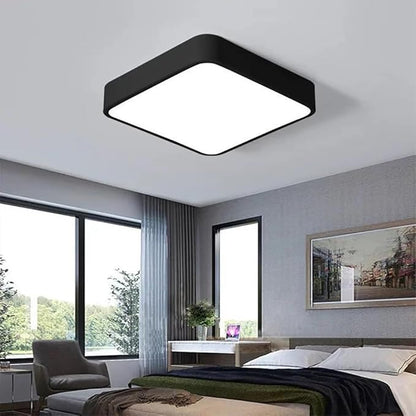 LED Ceiling Light Fixture,12 Inch Modern Square Recessed Ceiling Lights,Dimmable Light 24W Ceiling Lamp Black 3000K-6000K Close to Ceiling Lighting Flush Mount for Bedroom Living Room