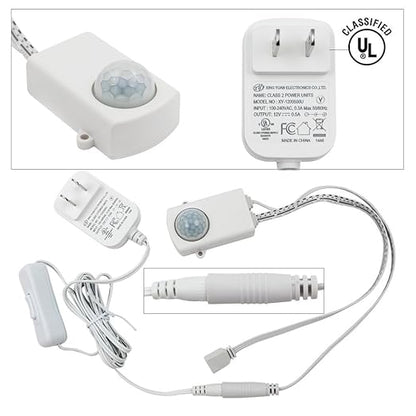 TORCHSTAR Set of 3 Multicolor LED Under Cabinet Lighting Kit, UL-Listed Power Adapter, Surface and Recessed Mount LED Puck Lights, IR Remote Control, Warm White