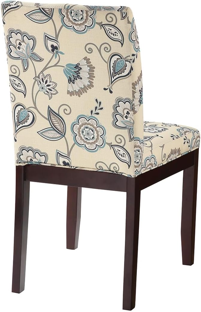 OSP Home Furnishings Dakota Upholstered Parsons Dining Chair with Espresso Finish Wood Legs, Avignon Sky