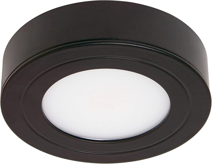 Armacost Lighting PureVue Dimmable LED Undercabinet Puck Light, RGB+W, Black 263413