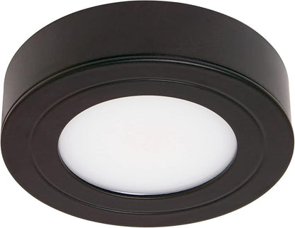 Armacost Lighting PureVue Dimmable LED Undercabinet Puck Light, RGB+W, Black 263413