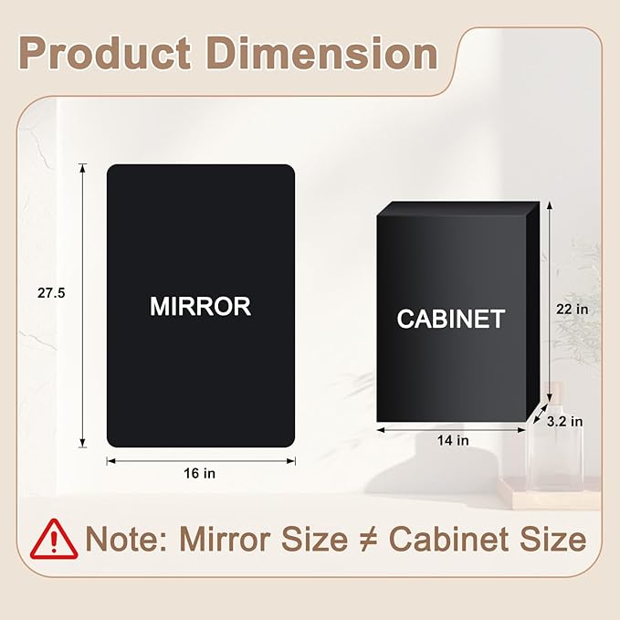 16x27.5 Medicine Cabinet with Mirror, Fully Assembled Recessed or Wall-Mounted Bathroom Mirrored Cabinet with Adjustable Storage Shelves for Vanity, Metal, Black