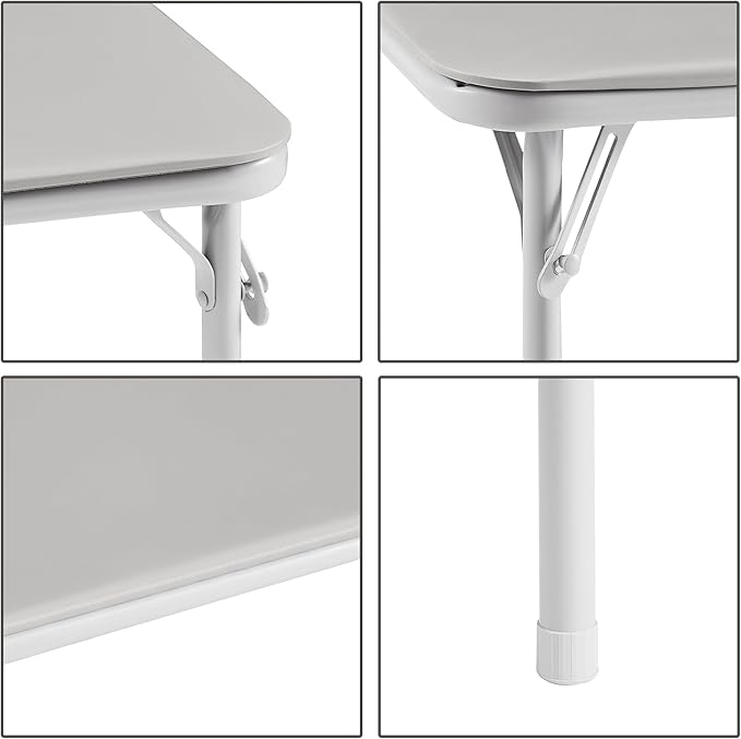VECELO 34'' Folding Table with Soft Padded Tabletop, Portable Multifunctional for Indoor/Outdoor, Home, Parties, Picnics, and Games