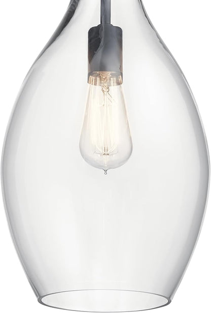 Kichler 42047BK Everly Pendant, 1-Light 100 Watts, Black
