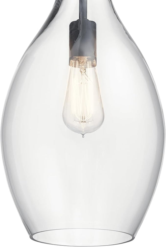 Kichler 42047BK Everly Pendant, 1-Light 100 Watts, Black