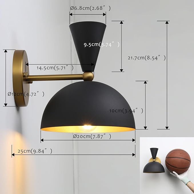 Pathson Vintage Metal Wall Sconce Lamp, Hardwired Bathroom Vanity Light Indoor Art Decor Bedside Sconce Fixture for Mirror Living Room Foyer Loft Bedroom Farmhouse Lighting