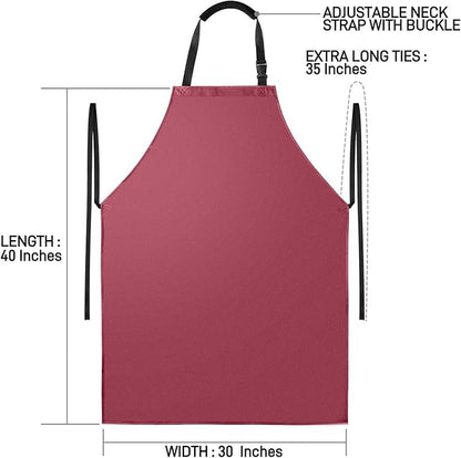 Waterproof Apron with Comfortable Adjustable Bib Rubber Vinyl Dishwasher Heavy Duty Apron for Men Women Dishwashing