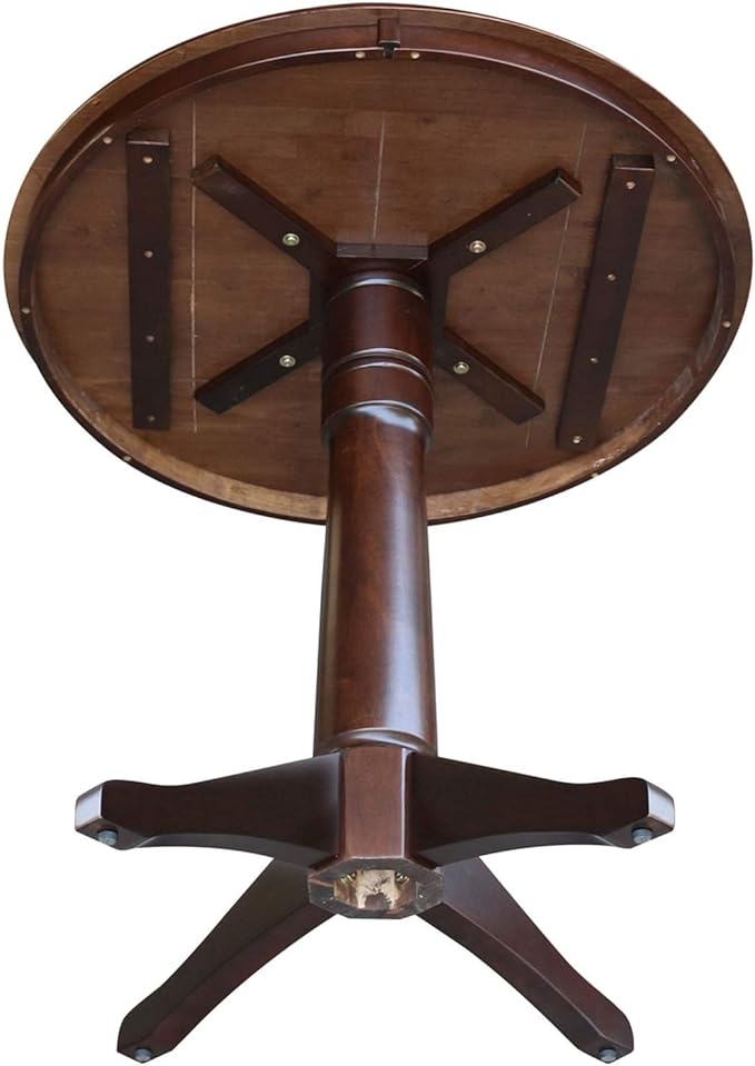 International Concepts 36" Round Top Pedestal Table-34.9" H, Rich Mocha