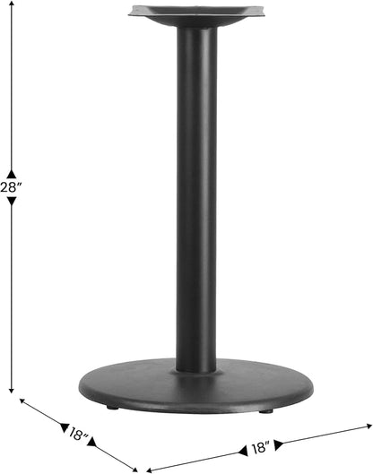 Flash Furniture Beverly 18" Round Restaurant Table Base with 3" Diameter Table Height Column, Commercial Cast Iron Restaurant Round Table Base, Black