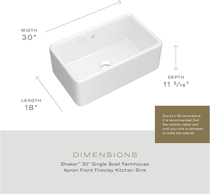 ROHL MS3018WH Shaws Classic Fireclay Kitchen Sink