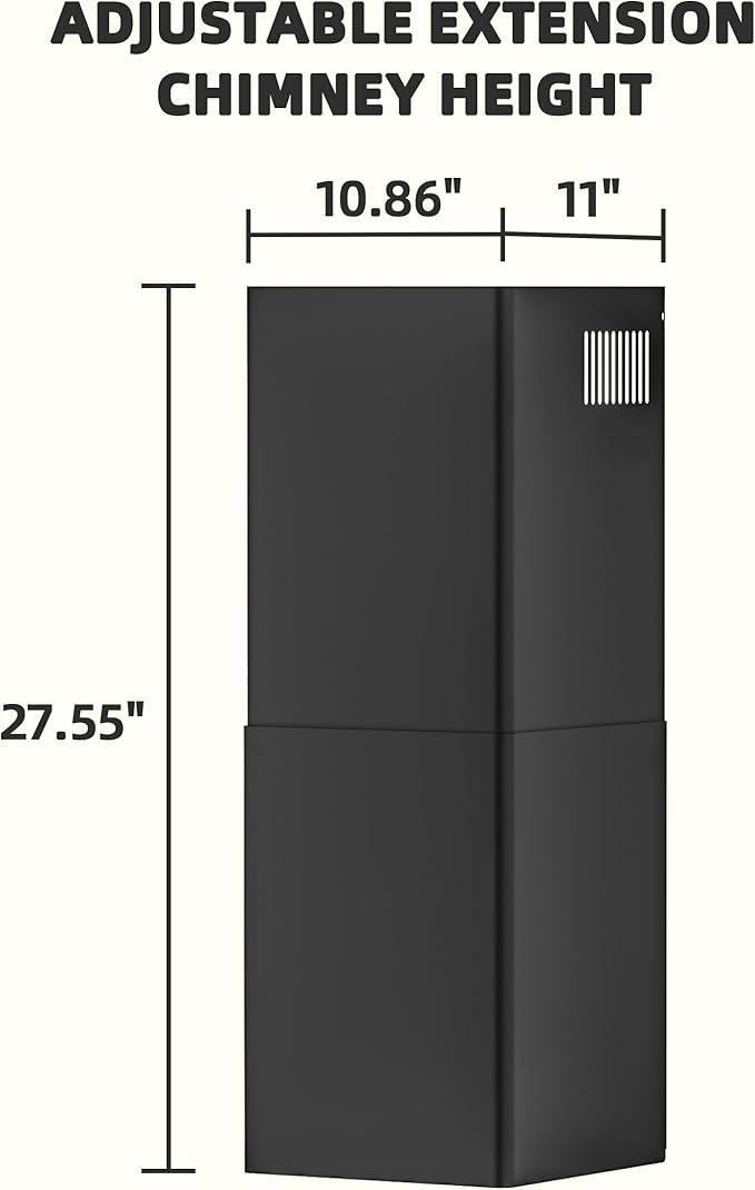 Range Hood Extension Chimney FGS-TG33B-ZST, Stainless Steel Wall Mount Chimney Extension for FIREGAS Range Hood FGS-UBG33Y75AC