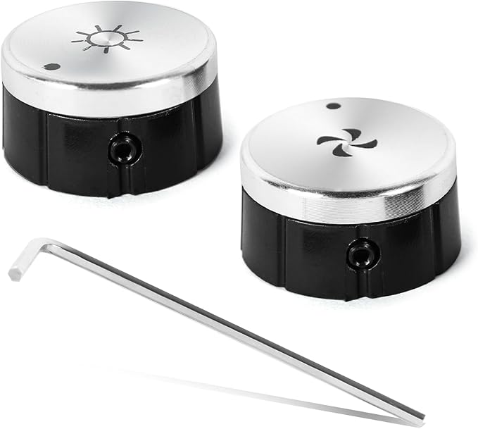 Broan SV08355 Hood Knob Replacement, 2 Pcs Blower and Light Knobs Replacement for Range Hood E60 E64, Replace V08355, 1932986, AP4980185